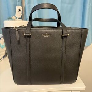 kate spade Black Structured Leather Tote